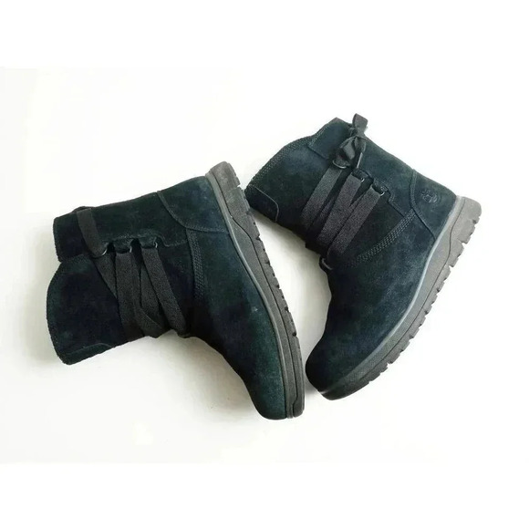 Timberland Womens Leighland Comfort Boots Black Leather Straps Ankle Slip On 8.5 - Picture 6 of 12